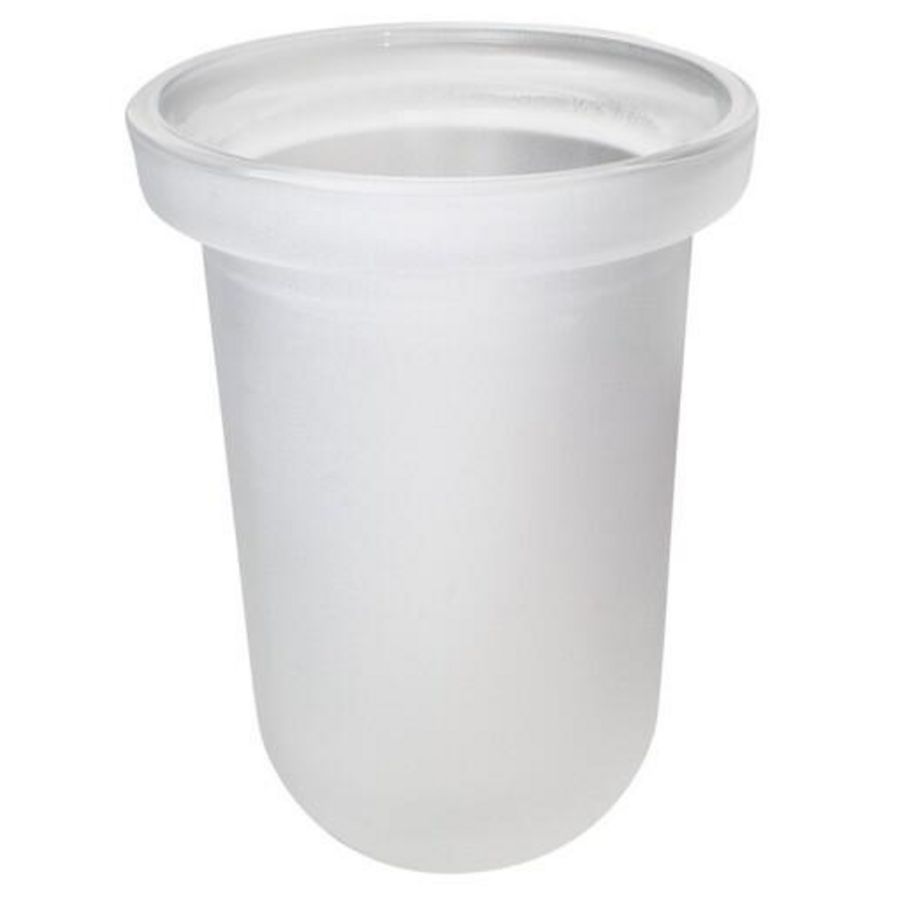 Inzet toiletborstelgarnituur kristalglas gesatineerd (S0815)