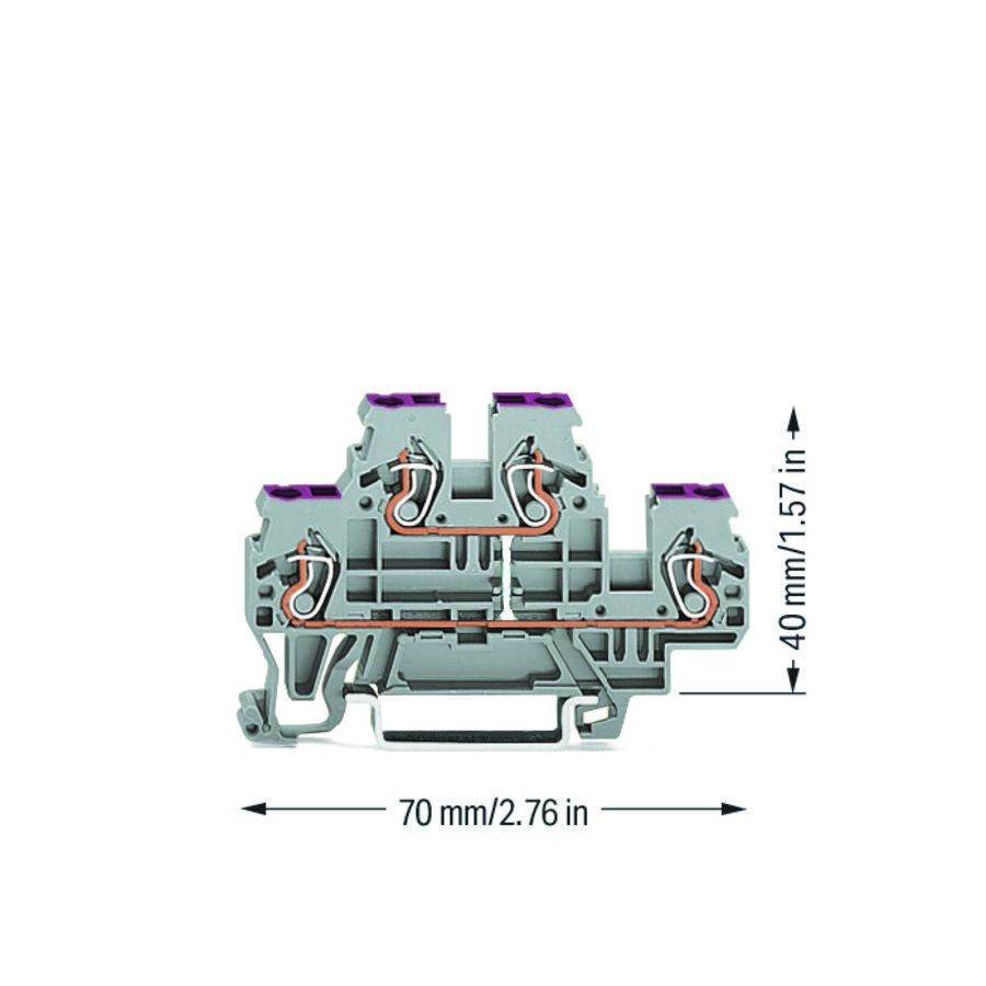 2-etageklem 4-draads rijgklem L grijs VVE=50