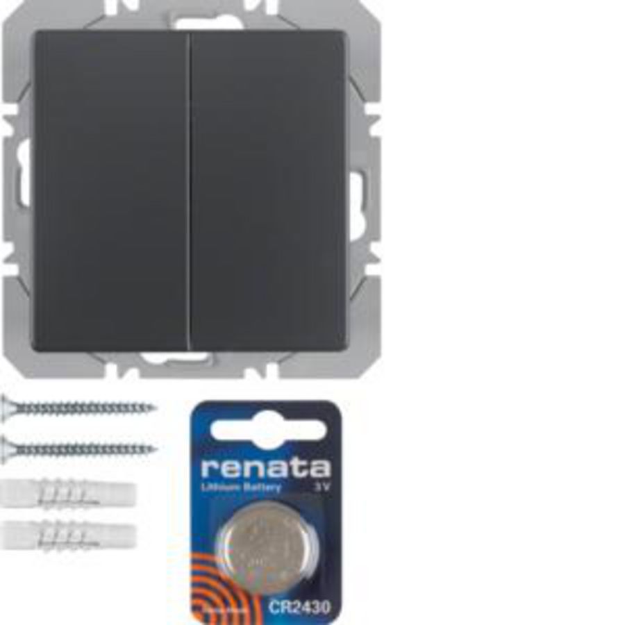 Vlakkewandzender KNX-RF 2-v batterij berker Q.1/Q.3/Q.7 antraciet