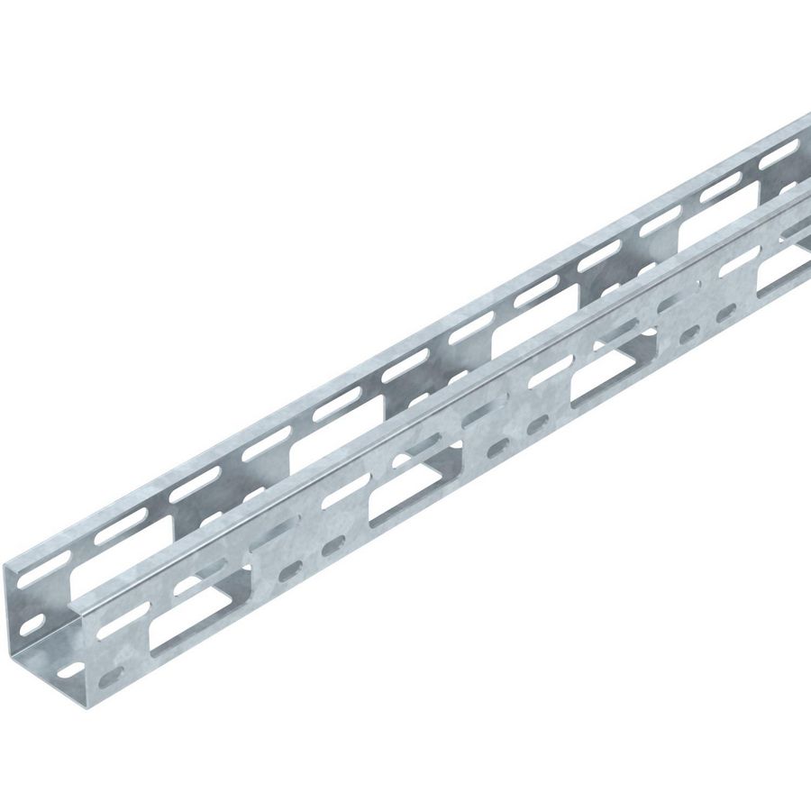 Lengte a 3m. AZ-kanaal geperforeerd 50x50x3000 staal zinkt