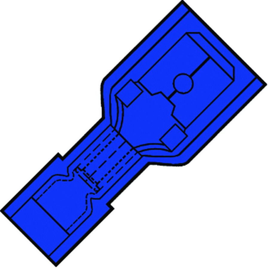 Kist a 100st. Vol. geisoleerde vlaksteker 1,5-2,5mm² Nylon