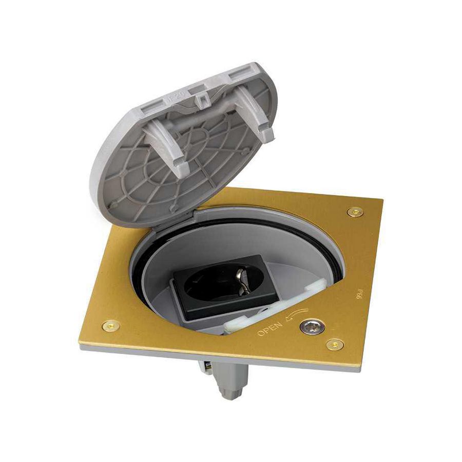 Deksel vloerdoos messing 1x contactdoos IP66 SIM-KSE1SEC/23/71