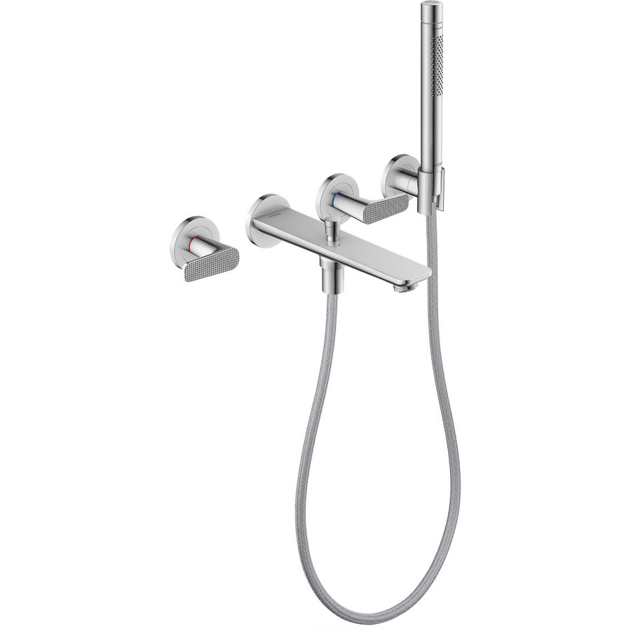 Afbouwdeel 3-gats inbouw badkraan handdouche Cubic Cut greep chroom Citterio-C