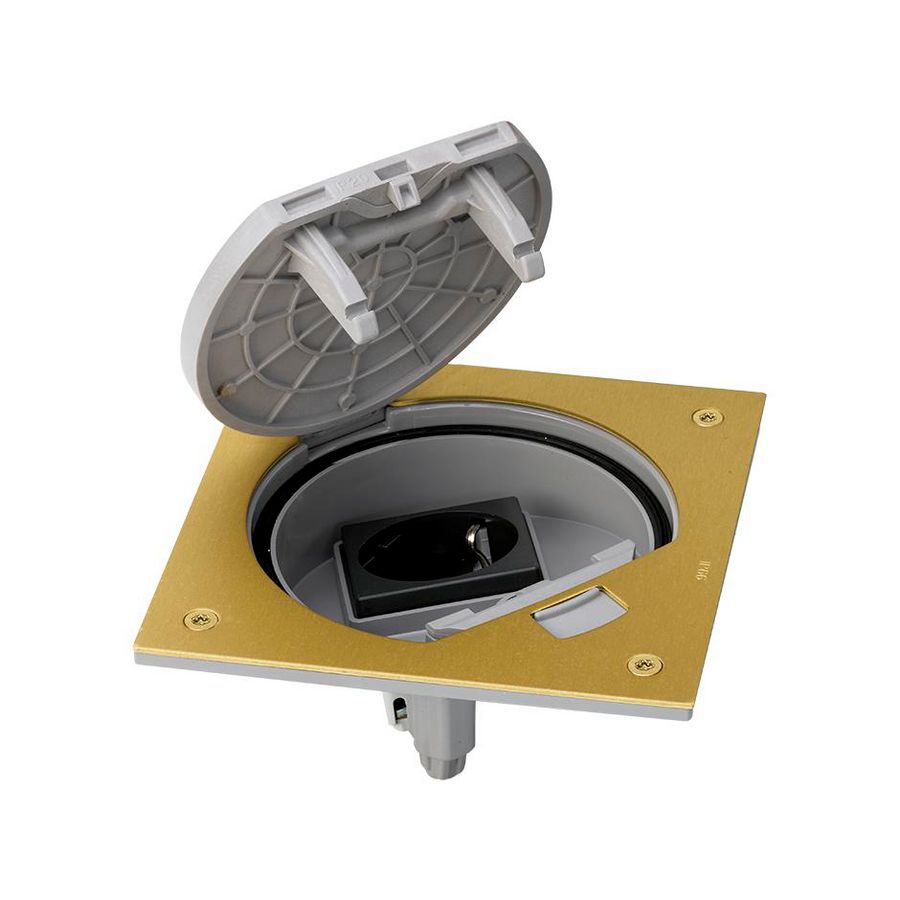 Deksel vloerdoos messing 1x contactdoos IP66 SIM-KSE1/23/71