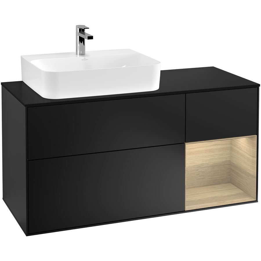 Wastafelonderkast Finion 1200x603x501mm Black Matt Lacquer G152PCPD