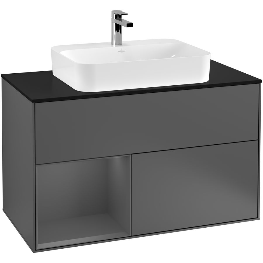 Wastafelonderkast Finion 1000x603x501mm Antr. Matt Lacquer F362GKGK