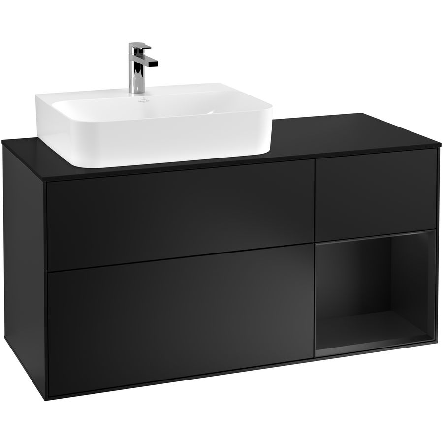 Wastafelonderkast Finion 1200x603x501mm Black Matt Lacquer G152PDPD