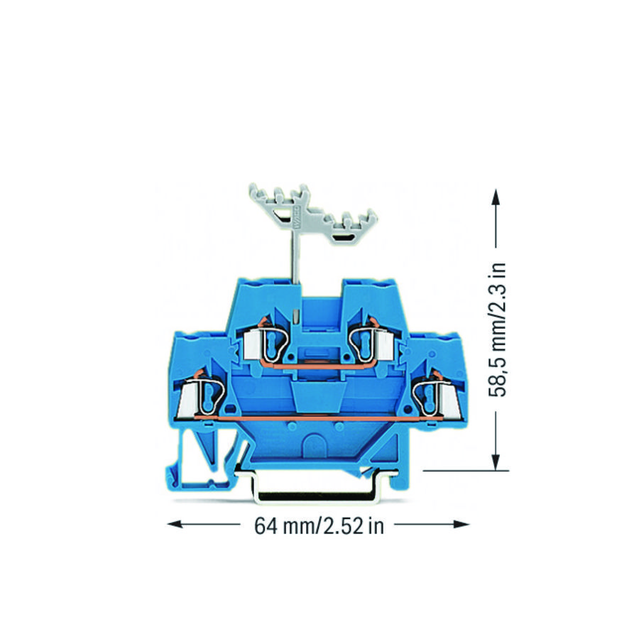 2-etageklem Rijg-/rijgklem Ex i blauw/blauw 280-529 VVE=50