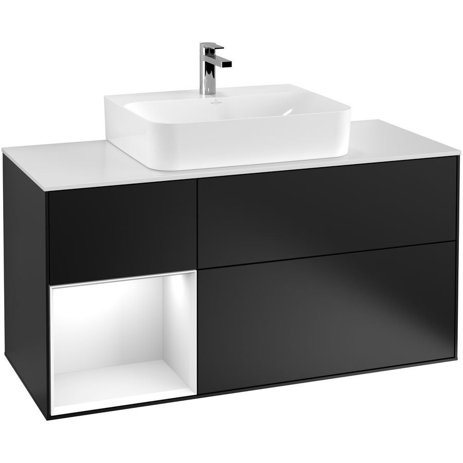 Wastafelonderkast Finion 1200x603x501mm Black Matt Lacquer G161GFPD