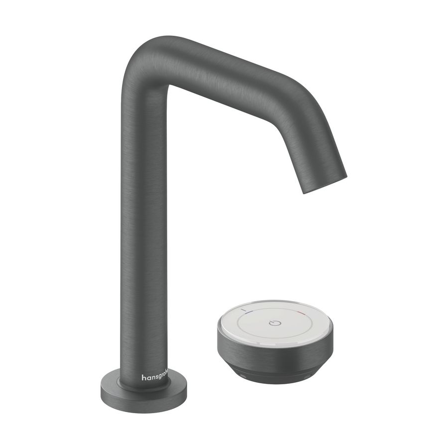 Tecturis S 2-gats wastafelkraan 150 CoolStart EcoSmart+ met afvoer Brushed Black Chrome