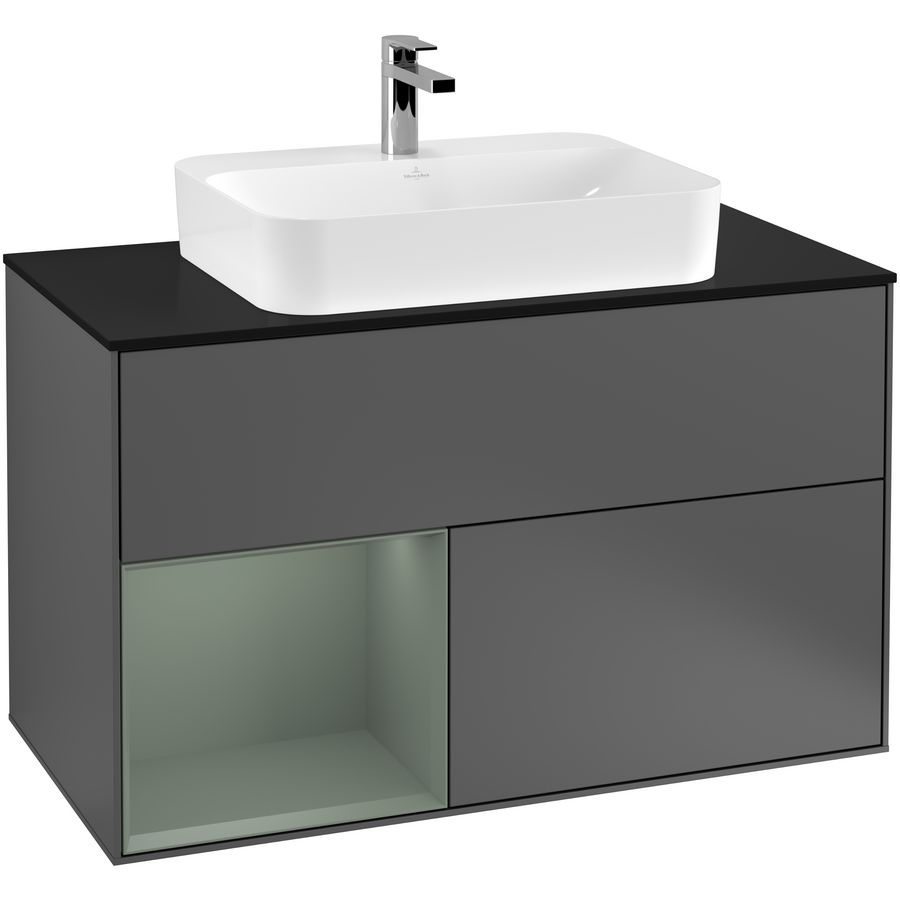 Wastafelonderkast Finion 1000x603x501mm Antr. Matt Lacquer F362GMGK