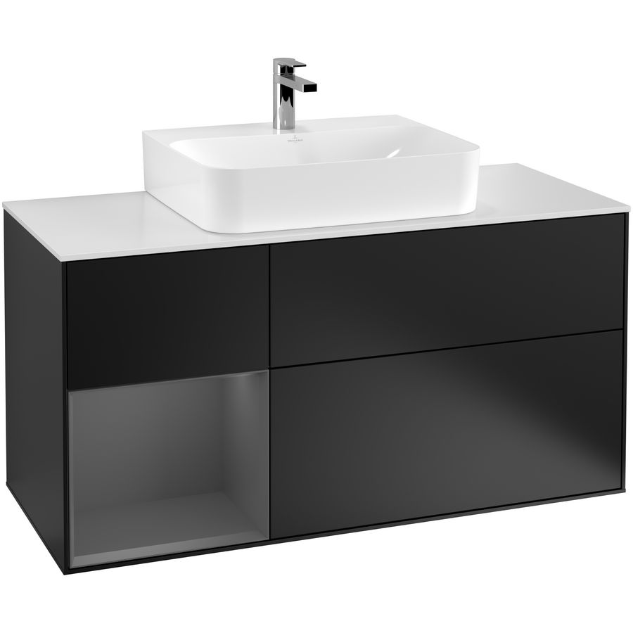 Wastafelonderkast Finion 1200x603x501mm Black Matt Lacquer G161GKPD