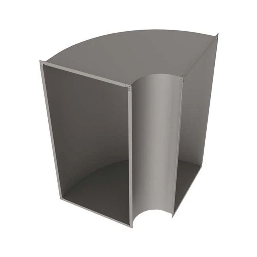 Bocht 90° verticaal 500x 250mm sendzimir verzinkt staal