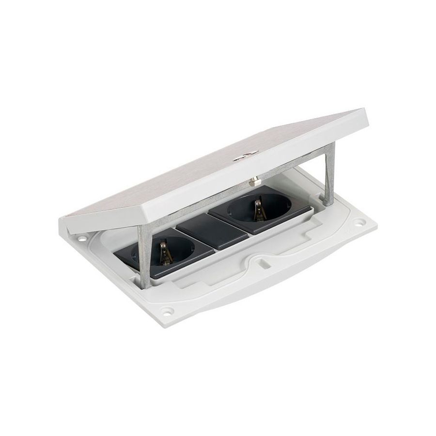 Deksel vloerdoos RVS 2x contactdoos en 1x 22,5x45mm optie IP66