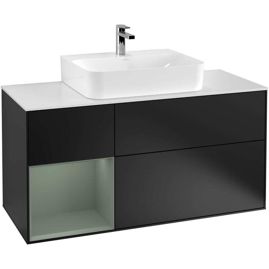 Wastafelonderkast Finion 1200x603x501mm Black Matt Lacquer G161GMPD