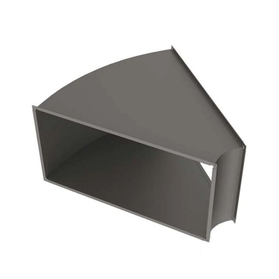 Bocht 45° horizontaal 300x200mm sendzimir verzinkt staal