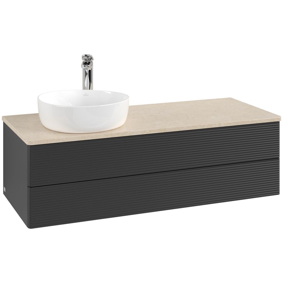 Wastafelonderkast Antao 1200x360x500mm Black Matt Lacquer L22153PD