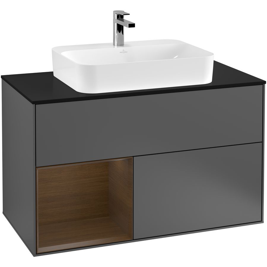 Wastafelonderkast Finion 1000x603x501mm Antr. Matt Lacquer F362GNGK