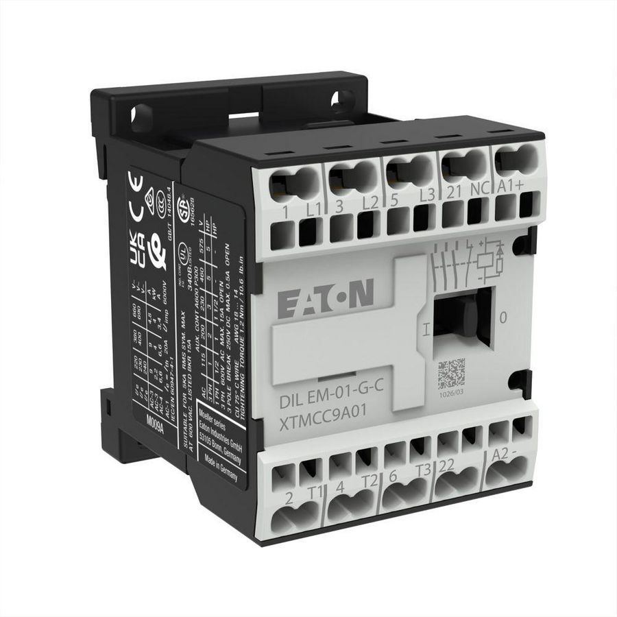 Magneetschakelaar DILEM-01-G-C(24VDC) 4kW 0m 1v veerklem