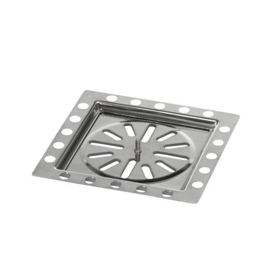 Renovatieput 100x100mm RVS inbouwdiepte 8mm draadstift M4 excl. reukafsluiter