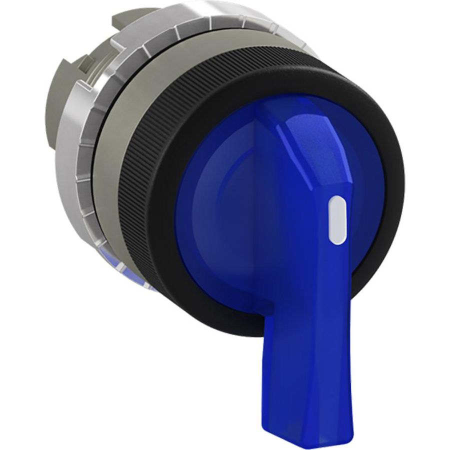 Verlichte keuzeschakelaar 2 posities lange hendel blauw D