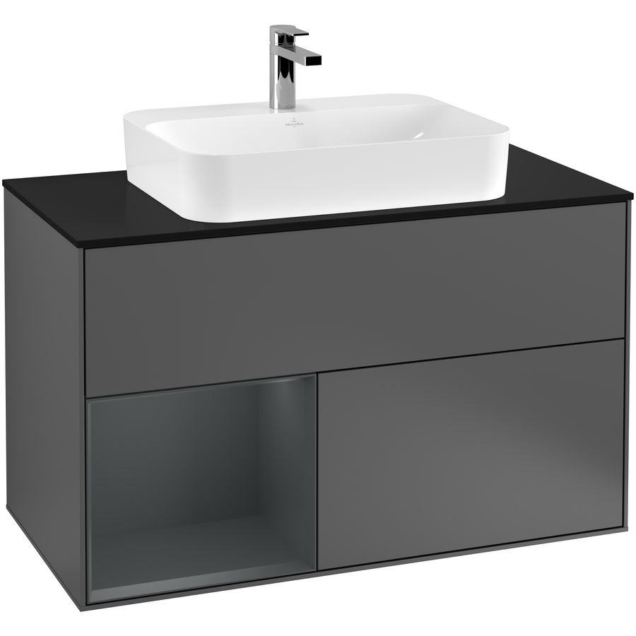 Wastafelonderkast Finion 1000x603x501mm Antr. Matt Lacquer F362HGGK