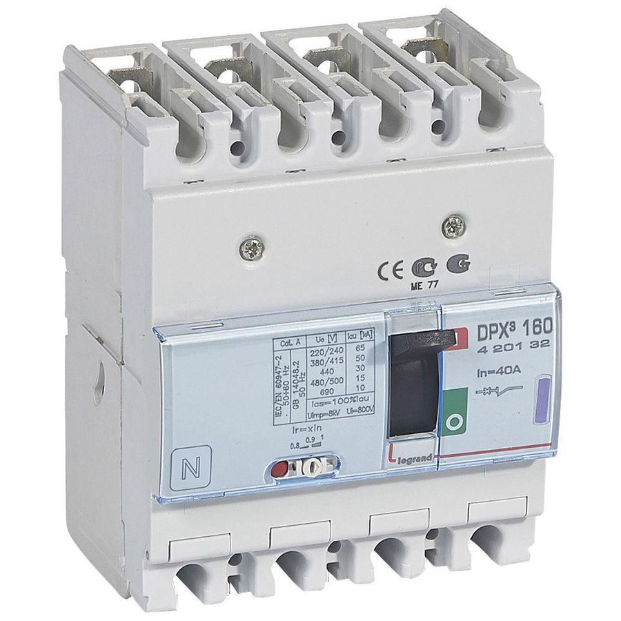 Vermogenschakelaar 160 Thermomagn. 40A 4-polig 50kA DPX3