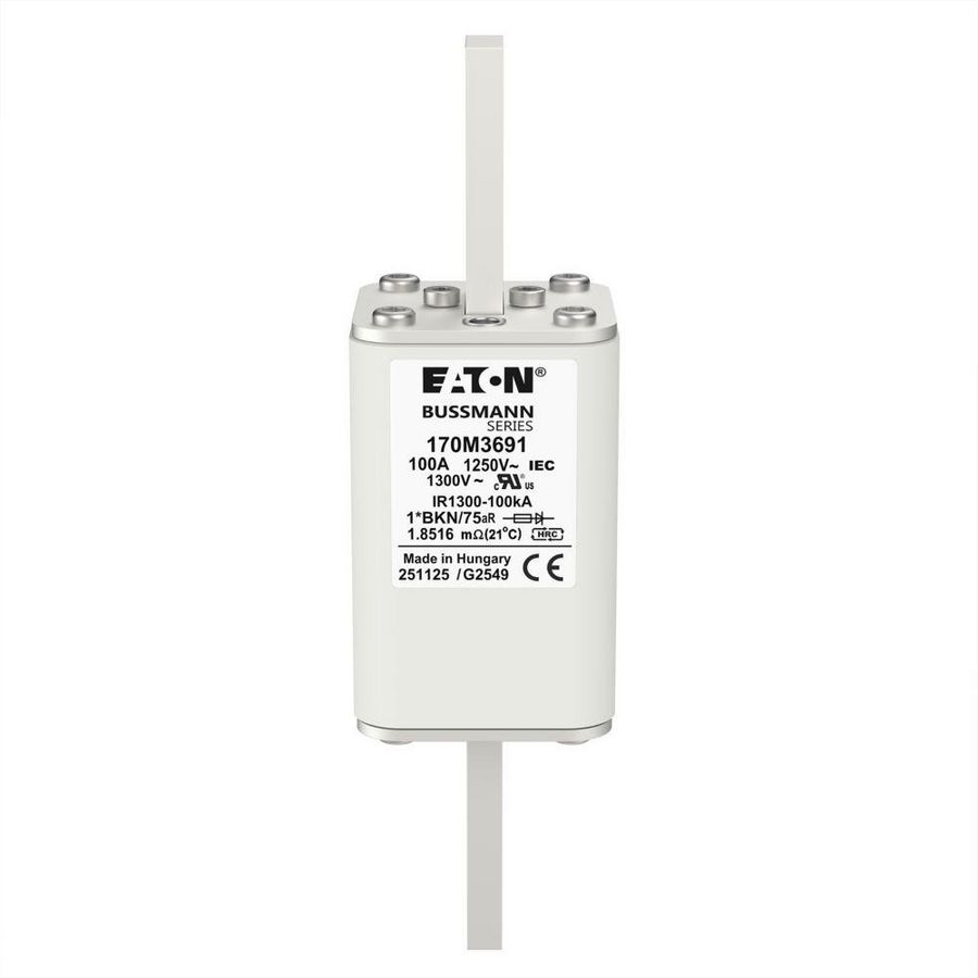Zekering h. snelheid 100A AC 1250V 100kA compact 1 45 VVE=2