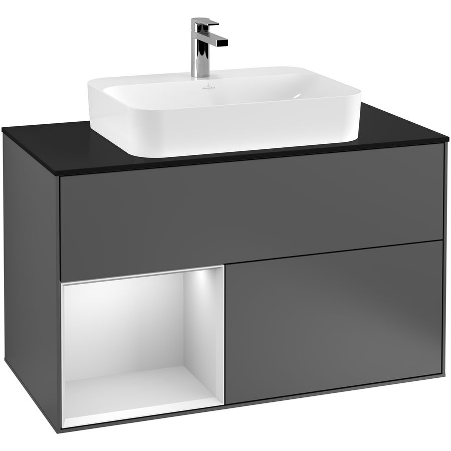 Wastafelonderkast Finion 1000x603x501mm Antr. Matt Lacquer F362MTGK