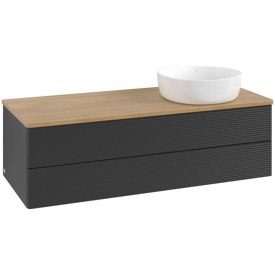 Wastafelonderkast Antao 1200x360x500mm Black Matt Lacquer L23111PD