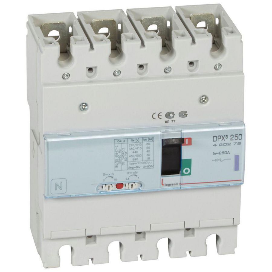 Vermogensschakelaar 250 Thermomagn. 250A 4-polig 50kA DPX3