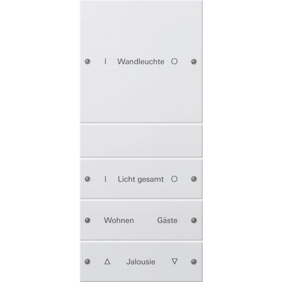 Wippenset 4-voudig (1+3) beschr. System 55 zuiver wit(gel.)