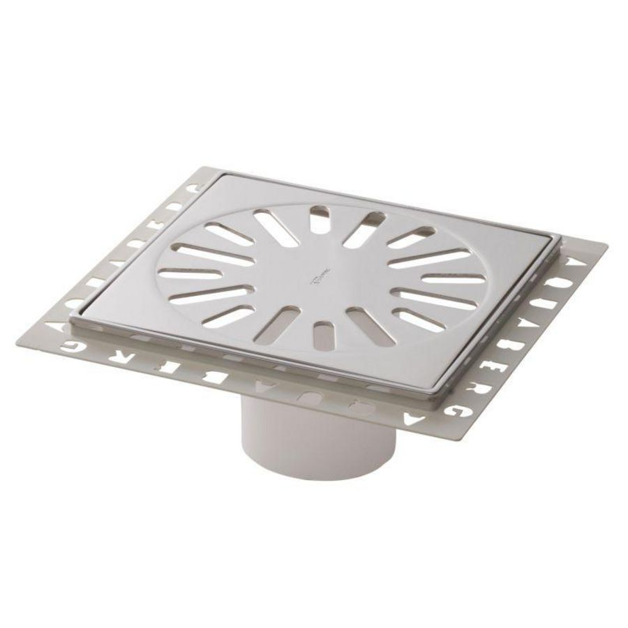 Renovatieput 146x146mm ABS-RVS/RVS inbouwdiepte 10mm + 2 reukafsl.