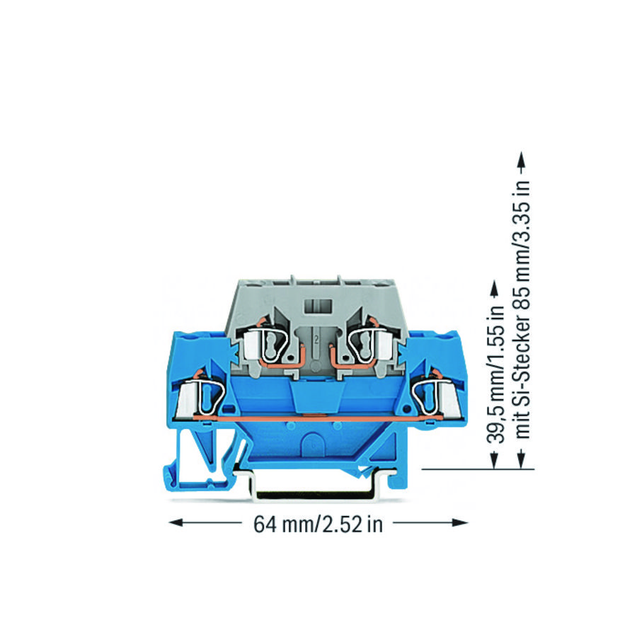 2-etageklem draagrail 35x15+35x7,5 2,5mm² 280-531 VVE=50