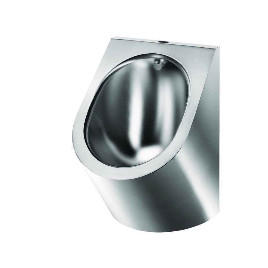 Urinoir boventoevoer vert. afvoer RVS 304 mat gepol.