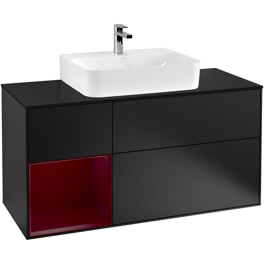 Wastafelonderkast Finion 1200x603x501mm Black Matt Lacquer G162HBPD