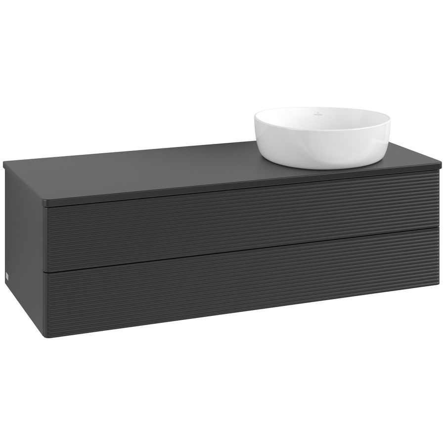Wastafelonderkast Antao 1200x360x500mm Black Matt Lacquer L23150PD