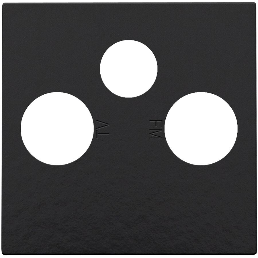 Afwerkingsset 2 enkelvoudige coaxaans. TV/FM/Satt. pianoblac