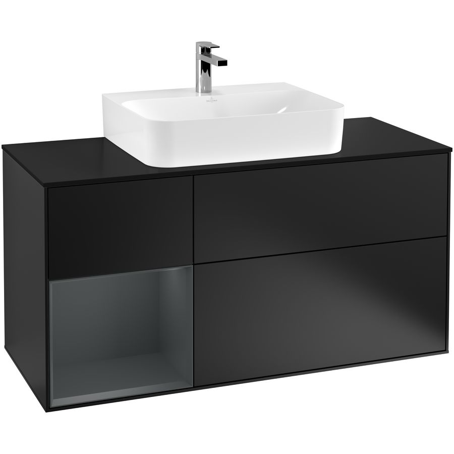 Wastafelonderkast Finion 1200x603x501mm Black Matt Lacquer G162HGPD