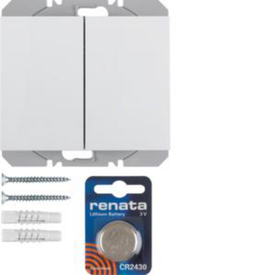 Vlakkewandzender KNX-RF 2-v batterij berker K.1 polarwit