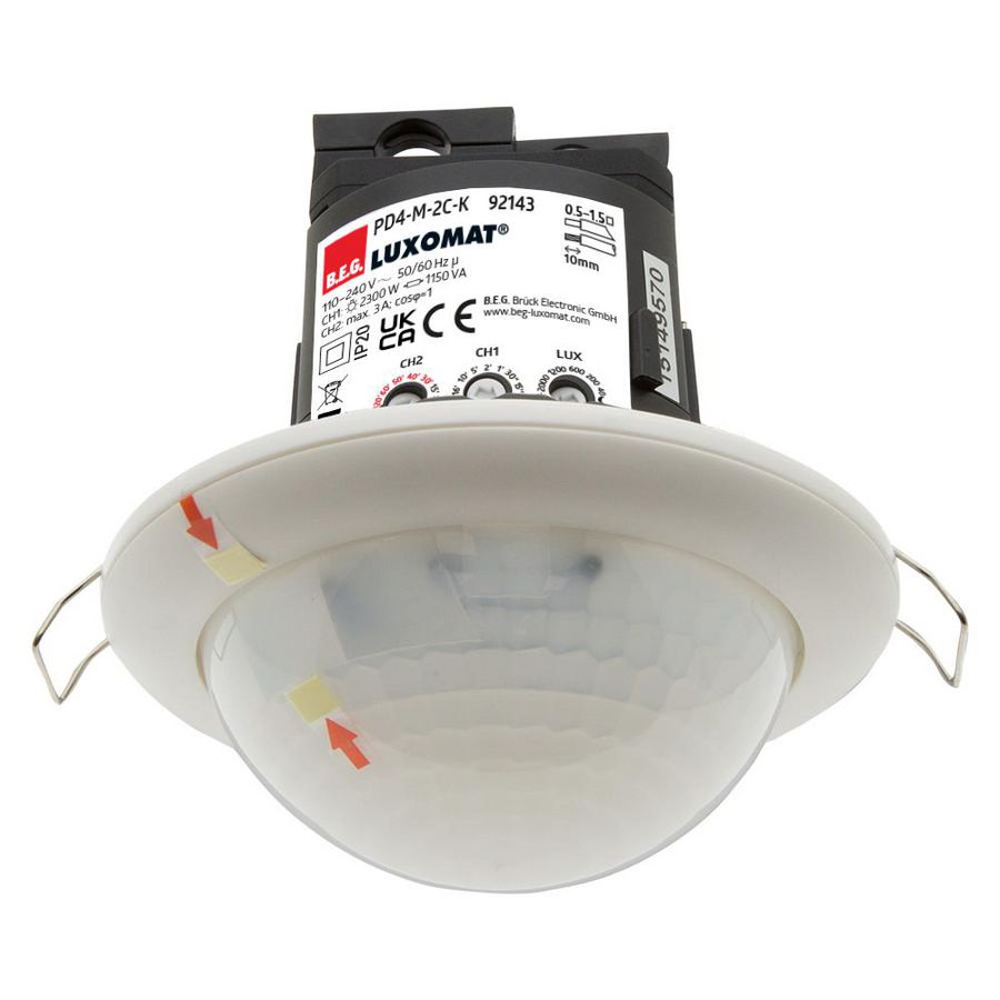 Aanwezigheidsmelder 2C gangen 360gr. IB wit IP20 40m 2Kanaal