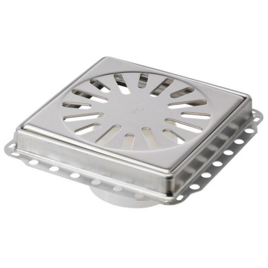 Renovatieput 150x150mm RVS inbouwdiepte 20mm + reukafsl. 60+76mm