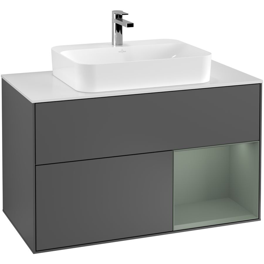 Wastafelonderkast Finion 1000x603x501mm Antr. Matt Lacquer F371GMGK