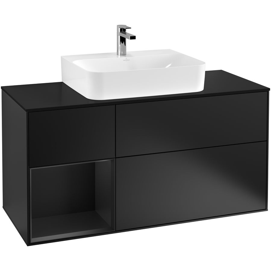 Wastafelonderkast Finion 1200x603x501mm Black Matt Lacquer G162PDPD