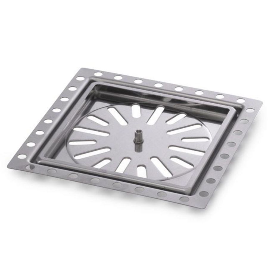 Renovatieput 150x150mm RVS inbouwdiepte 7mm draadbus M5 excl. reukafsluiter