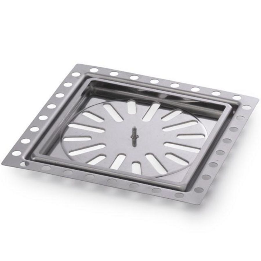 Renovatieput 150x150mm RVS inbouwdiepte 7mm draadstift M4 excl. reukafsluiter