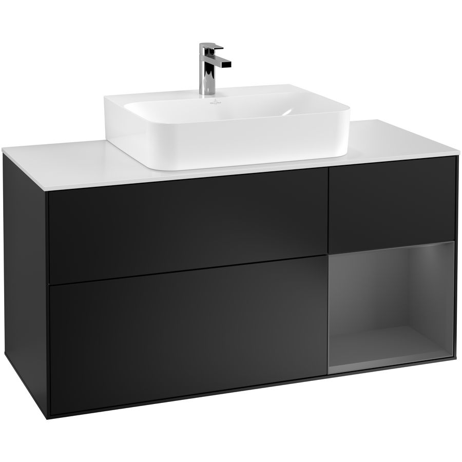 Wastafelonderkast Finion 1200x603x501mm Black Matt Lacquer G171GKPD