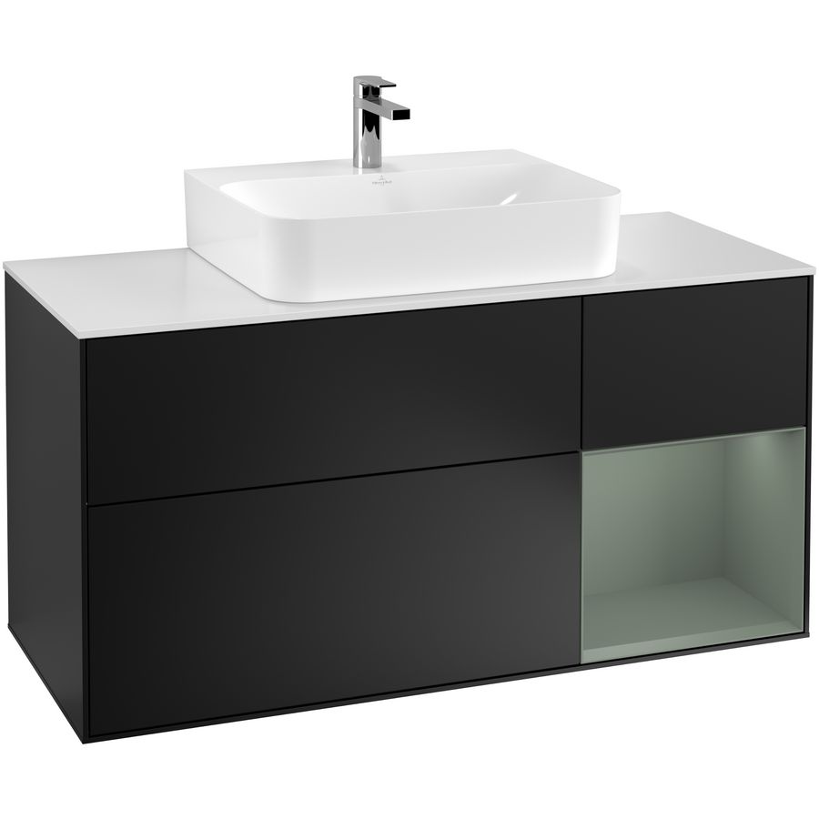 Wastafelonderkast Finion 1200x603x501mm Black Matt Lacquer G171GMPD