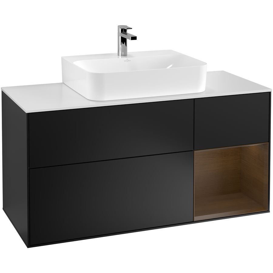 Wastafelonderkast Finion 1200x603x501mm Black Matt Lacquer G171GNPD