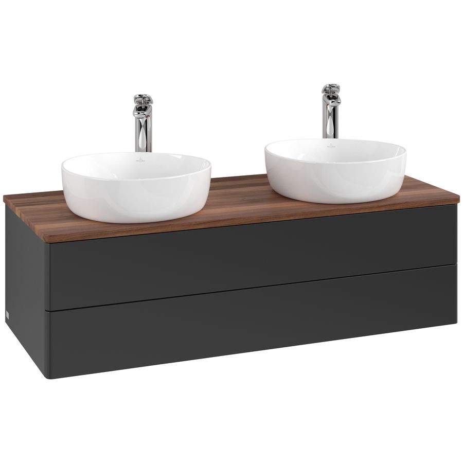 Wastafelonderkast Antao 1200x360x500mm Black Matt Lacquer L24052PD